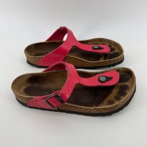 Birkenstock Gizeh Women's Thong Sandals Red Buckle Casual‎ Summer 38